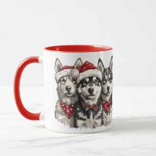 Christmas Husky Dogs Mok