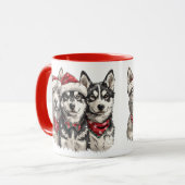 Christmas Husky Dogs Mok (Voorkant links)