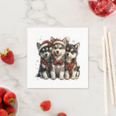 Christmas Husky Dogs Servet (Insitu)