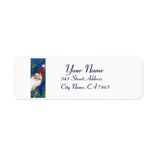 CHRISTMAS I LETTER/SANTA CLAUS MET RED RIBBON ETIKET (Voorkant)