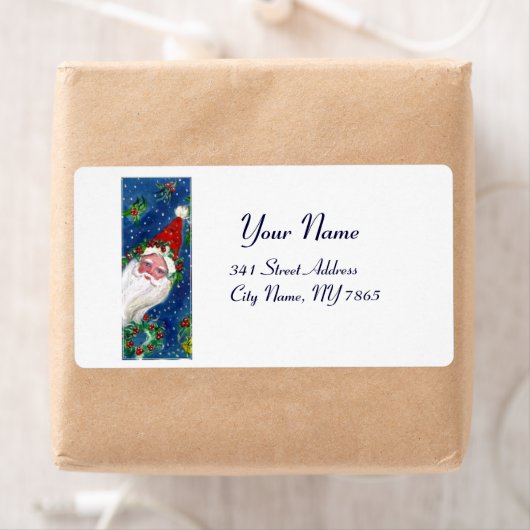 CHRISTMAS I LETTER/SANTA CLAUS MET RED RIBBON ETIKET (Insitu)