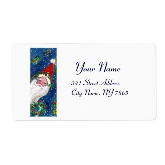 CHRISTMAS I LETTER/SANTA CLAUS MET RED RIBBON ETIKET (Voorkant)