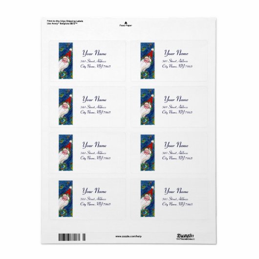 CHRISTMAS I LETTER/SANTA CLAUS MET RED RIBBON ETIKET (Full Sheet)