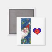 CHRISTMAS I LETTER/SANTA RED RIBBON MONOGRAM MAGNEET (Voorkant / Achterkant)