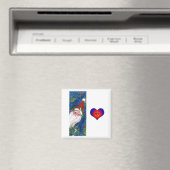 CHRISTMAS I LETTER/SANTA RED RIBBON MONOGRAM MAGNEET (Insitu (Vaatwasser))