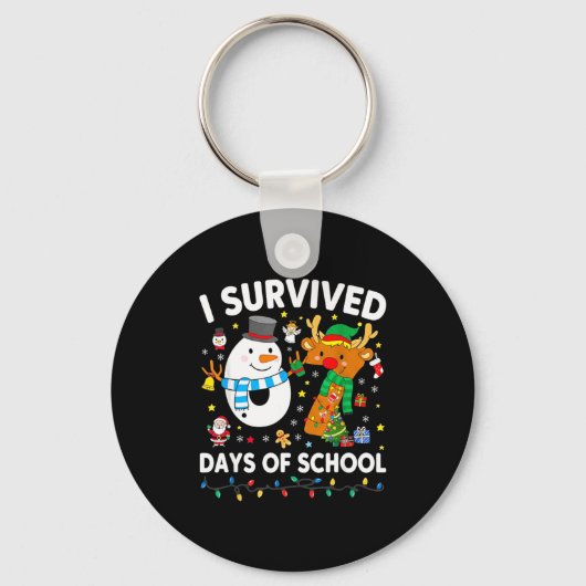 Christmas I Survived 67 Days Of School Funny Meme Sleutelhanger (Voorkant)