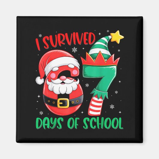 Christmas I Survived 67 Days Of School Funny Six S Magneet (Voorkant)