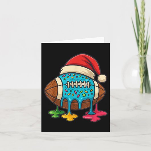 Christmas Ice Cream Drip Boys Football Player Amer Kaart (Voorkant)