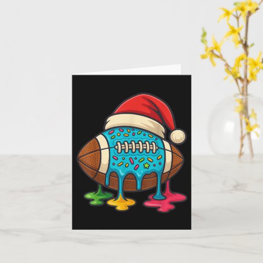Christmas Ice Cream Drip Boys Football Player Amer Kaart (Gele Bloem)