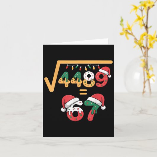 Christmas Ice Cream Drip Meme Slang Square Root 44 Kaart (Gele Bloem)