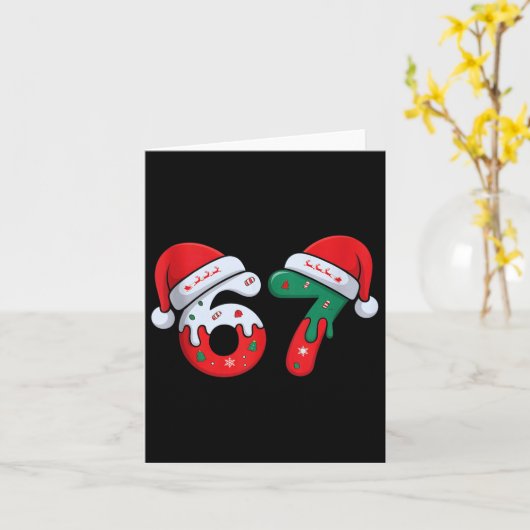 Christmas Ice Cream Drip Meme Slang Square Root 44 Kaart (Gele Bloem)