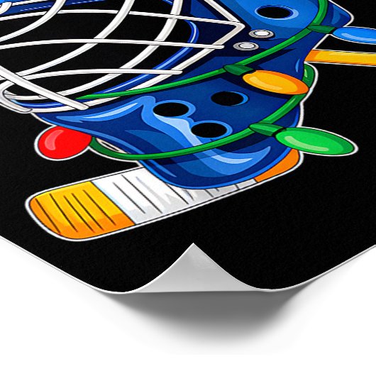 Christmas Ice Hockey Helmet Santa Xmas Men Boys Ki Poster (Hoek)