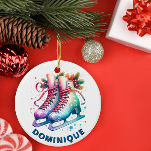 Christmas Ice Schaatsen Pewter Snowflake Ornament