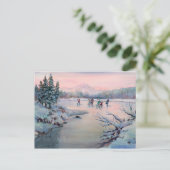 CHRISTMAS ICE SKATING by SHARON SHARPE Feestdagenkaart (Staand voorkant)