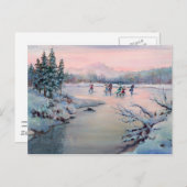 CHRISTMAS ICE SKATING by SHARON SHARPE Feestdagenkaart (Voorkant / Achterkant)