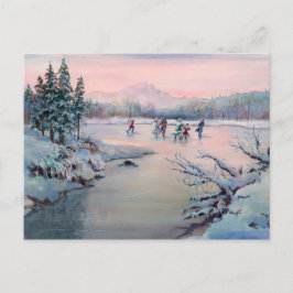 CHRISTMAS ICE SKATING by SHARON SHARPE Feestdagenkaart