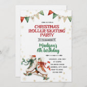 Christmas Ice Skating Party Invitation Kaart (Voorkant / Achterkant)