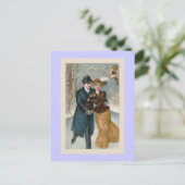 "Christmas Ice-Skating" Vintage Feestdagenkaart (Staand voorkant)