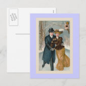 "Christmas Ice-Skating" Vintage Feestdagenkaart (Voorkant / Achterkant)