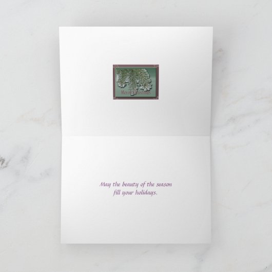 Christmas Iced Arborvitae Feestdagen Kaart (Binnen)
