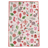 Christmas Icons on Cream - Gift Bag Medium Cadeauzakje (Achterkant)