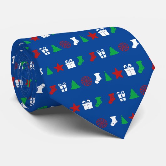 Christmas Icons (Tri-Color) Stropdas (Opgerold)