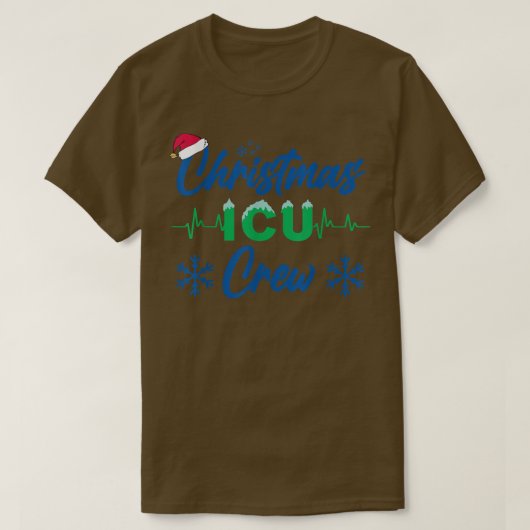 Christmas ICU Crew, Present, Candy, Nurse, Medical T-shirt (Design voorkant)