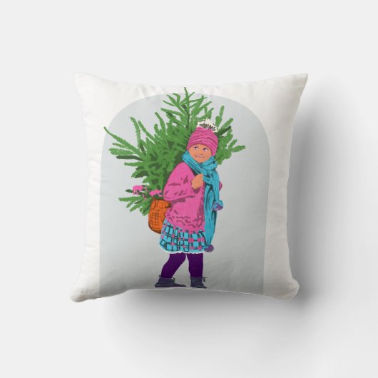 Christmas Illustrated Holiday Cushion Kussen (Achterkant)