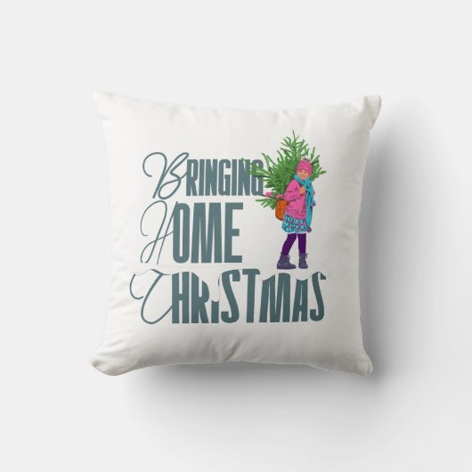 Christmas Illustrated Holiday Cushion Kussen (Voorkant)