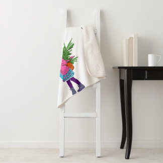 Christmas Illustrated Holiday Sherpa Blanket Sherpa Deken