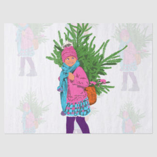 Christmas Illustrated Holiday Tissue Paper Tissuepapier