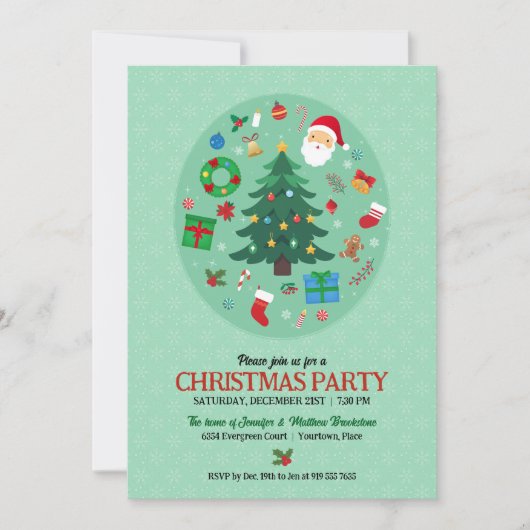 Christmas Illustrations Holiday Party Kaart (Voorkant)