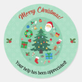 Christmas Illustrations Holiday Party Ronde Sticker (Voorkant)