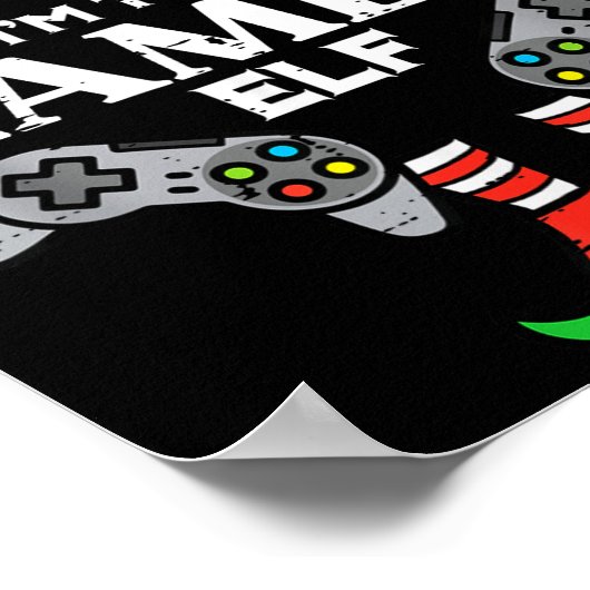 Christmas Im Gamer Elf Cute Xmas Gaming Boys Kids Poster (Hoek)