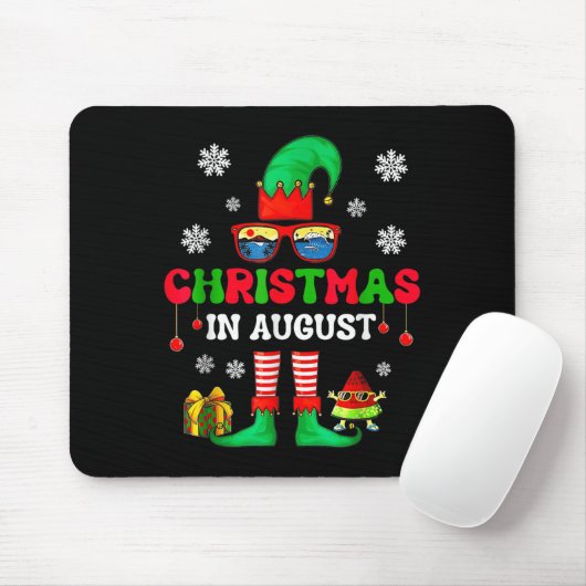 Christmas In August Funny Elf For Summer Xmas Men Muismat (Met muis)