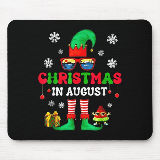 Christmas In August Funny Elf For Summer Xmas Men Muismat (Voorkant)