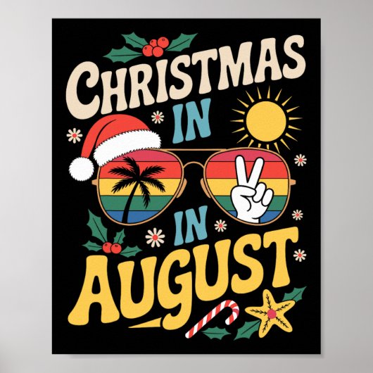 Christmas In August Summer Lover Men Women Kids Ch Poster (Voorkant)