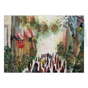 CHRISTMAS IN DE OORSPRONKELIJKE waterverf VAN DE Q