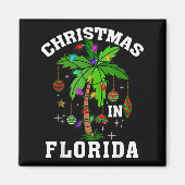Christmas In Florida Deck The Palm Tree Xmas Winte Magneet (Voorkant)