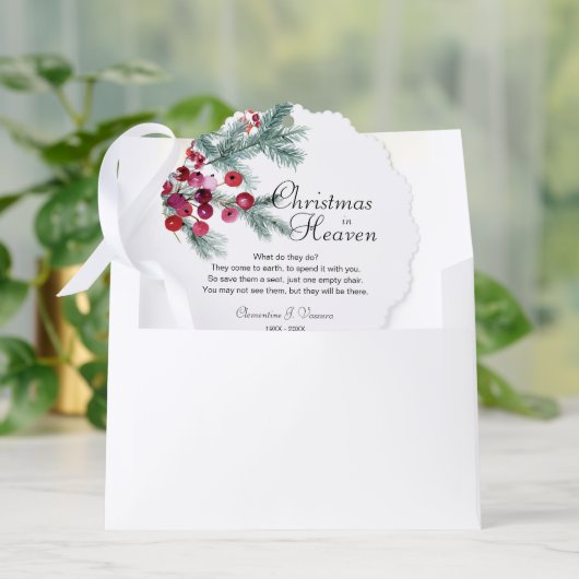 Christmas In Heaven Memorial Photo Ornament Kaart (Envelop)