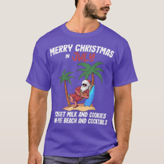 Christmas In July Beach Party Santa Men Women Vaca T-shirt