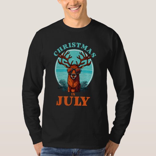 Christmas in July Beach Summer Reindeer Beach Bash T-shirt (Voorkant)