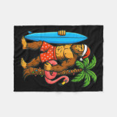Christmas In July Bigfoot Hawaiian Xmas Palm Tree Fleece Deken (Voorkant (Horizontaal))