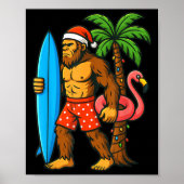 Christmas In July Bigfoot Hawaiian Xmas Palm Tree  Poster (Voorkant)