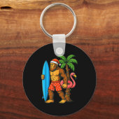 Christmas In July Bigfoot Hawaiian Xmas Palm Tree Sleutelhanger (Voorkant)