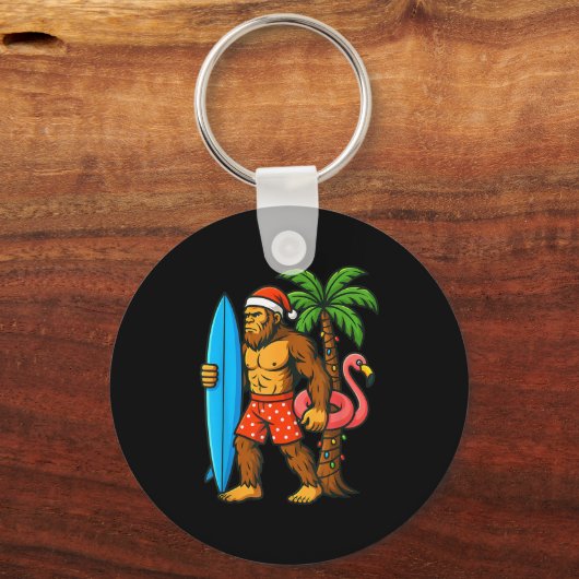 Christmas In July Bigfoot Hawaiian Xmas Palm Tree  Sleutelhanger (Voorkant)