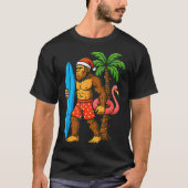 Christmas In July Bigfoot Hawaiian Xmas Palm Tree  T-shirt (Voorkant)