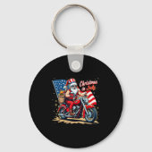Christmas In July Biker Santa American Funny Summe Sleutelhanger (Voorkant)