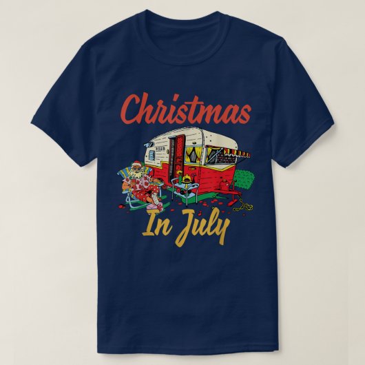 Christmas In July Camping Camper T-shirt (Design voorkant)