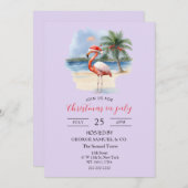 Christmas in July Custom Company Name Flamingo Kaart (Voorkant / Achterkant)
